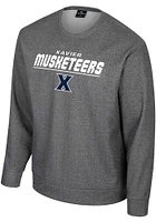 Colosseum Xavier Musketeers Mens Charcoal Clark Long Sleeve Sweatshirt