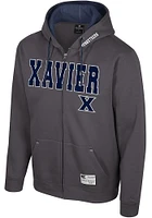 Colosseum Xavier Musketeers Mens Charcoal Harrison Long Sleeve Full Zip Jacket