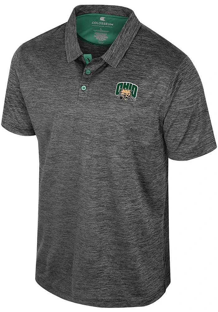 Colosseum Ohio Bobcats Mens Black Prime Short Sleeve Polo