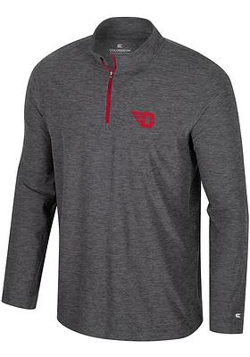 Colosseum Dayton Flyers Mens Charcoal Hartman Long Sleeve 1/4 Zip Pullover