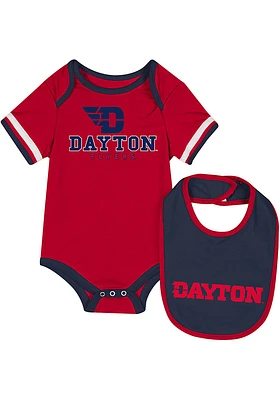 Colosseum Dayton Flyers Baby Red The Gift Set One Piece with Bib