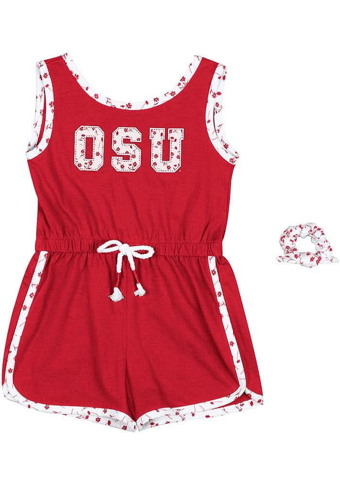 Colosseum Ohio State Buckeyes Toddler Girls Red Scoops Ahoy Short Sleeve Dress