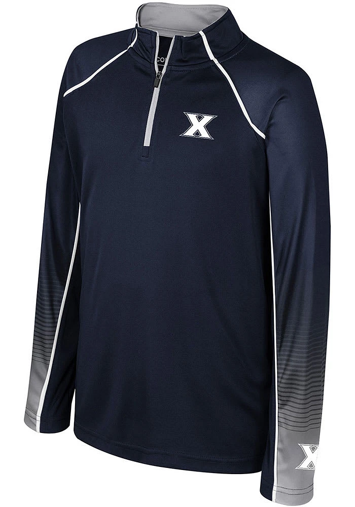 Colosseum Xavier Musketeers Youth Navy Blue Armada Long Sleeve Quarter Zip Shirt