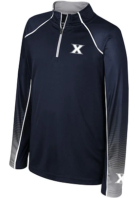 Colosseum Xavier Musketeers Youth Navy Blue Armada Long Sleeve Quarter Zip Shirt