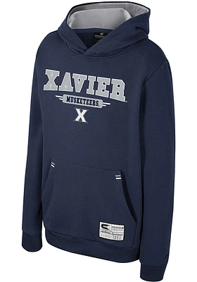 Colosseum Xavier Musketeers Youth Navy Blue Centauri Long Sleeve Hoodie