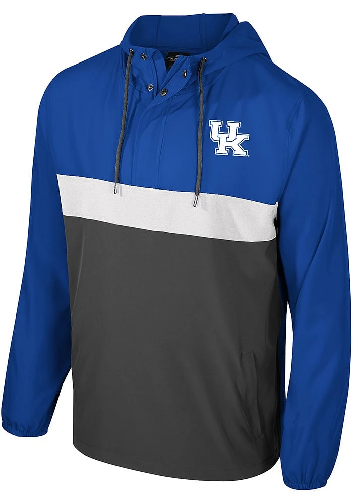 Colosseum Kentucky Wildcats Mens Blue Wilkes Packable Anorak Light Weight Jacket