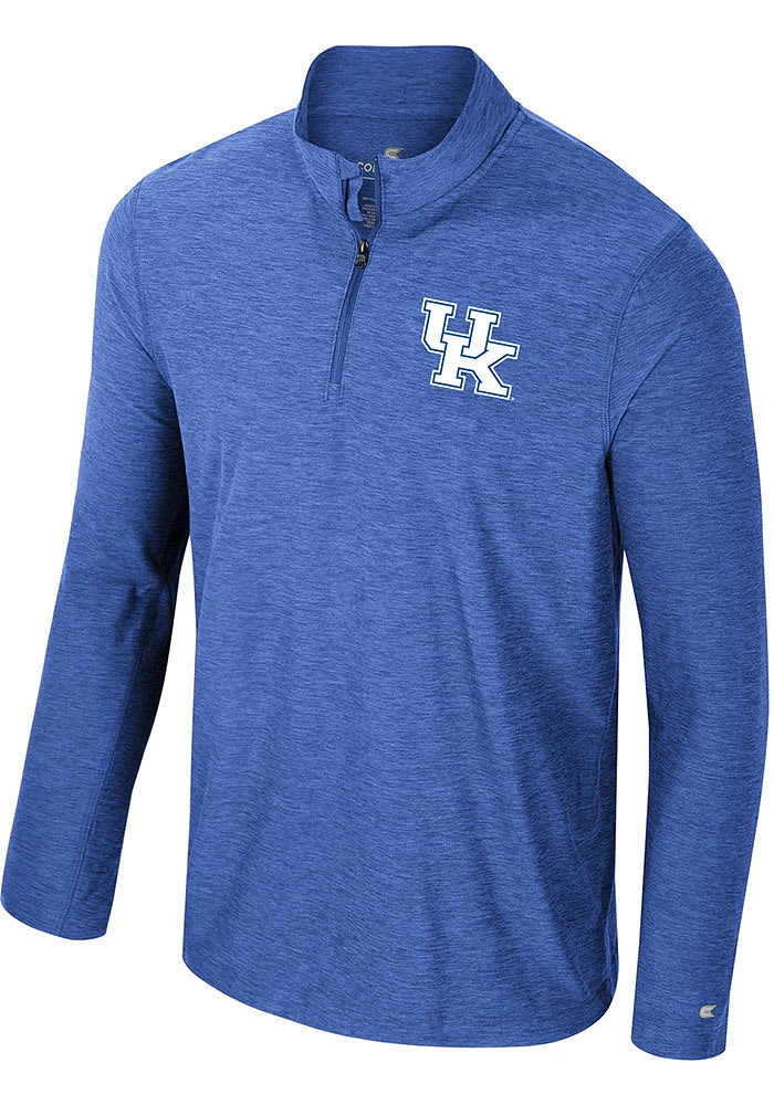 Colosseum Kentucky Wildcats Mens Blue Revolution Windshirt Long Sleeve 1/4 Zip Pullover