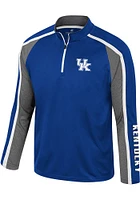 Colosseum Kentucky Wildcats Mens Blue Online Windshirt Long Sleeve Qtr Zip Pullover