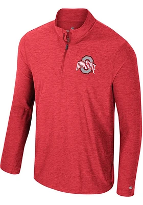 Colosseum Ohio State Buckeyes Mens Red Revolution Windshirt Long Sleeve 1/4 Zip Pullover