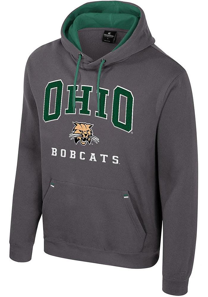 Colosseum Ohio Bobcats Mens Charcoal Zion Long Sleeve Hoodie