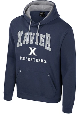 Colosseum Xavier Musketeers Mens Navy Blue Zion Long Sleeve Hoodie