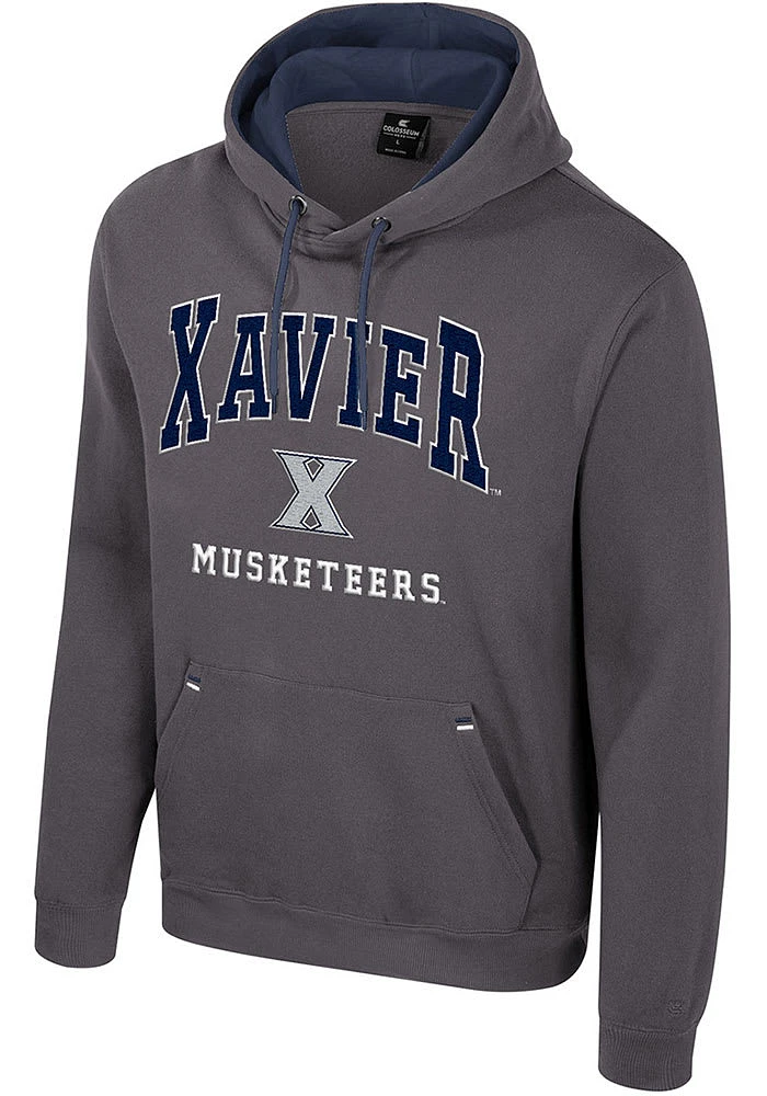 Colosseum Xavier Musketeers Mens Charcoal Zion Long Sleeve Hoodie