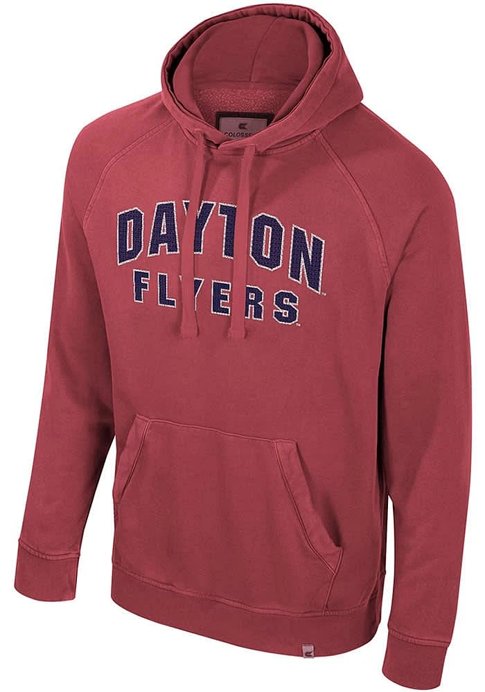 Colosseum Dayton Flyers Mens Red Matrix Acid Wash Fashion Hood