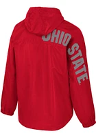 Colosseum Ohio State Buckeyes Mens Red Reloaded Zip Anorak Light Weight Jacket