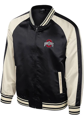 Colosseum Ohio State Buckeyes Mens Black Cyberpunk Sateen Bomber Light Weight Jacket