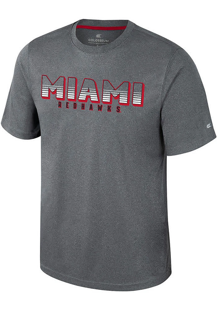 Colosseum Miami RedHawks Charcoal Forget Short Sleeve T Shirt