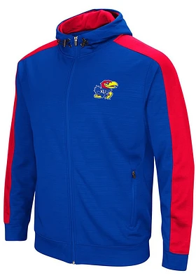 Colosseum Kansas Jayhawks Mens Blue Setter Long Sleeve Zip
