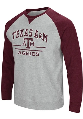 Colosseum Texas A&M Aggies Mens Grey Turf Long Sleeve Fashion Sweatshirt