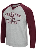Colosseum Texas A&M Aggies Mens Grey Turf Long Sleeve Fashion Sweatshirt