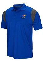 Colosseum Kansas Jayhawks Mens Blue Friend Short Sleeve Polo