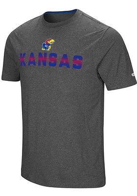 Colosseum Kansas Jayhawks Charcoal Medula Oblongata Short Sleeve T Shirt