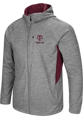 Colosseum Texas A&M Aggies Mens Grey All Them Teeth Long Sleeve Zip
