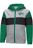 Colosseum North Texas Mean Green Toddler Snowplough Long Sleeve Full Zip Sweatshirt - Grey