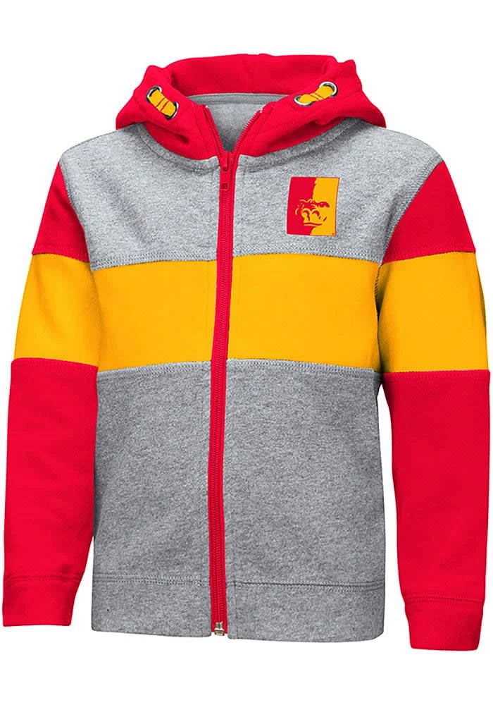 Colosseum Pitt State Gorillas Toddler Snowplough Long Sleeve Full Zip Sweatshirt - Grey