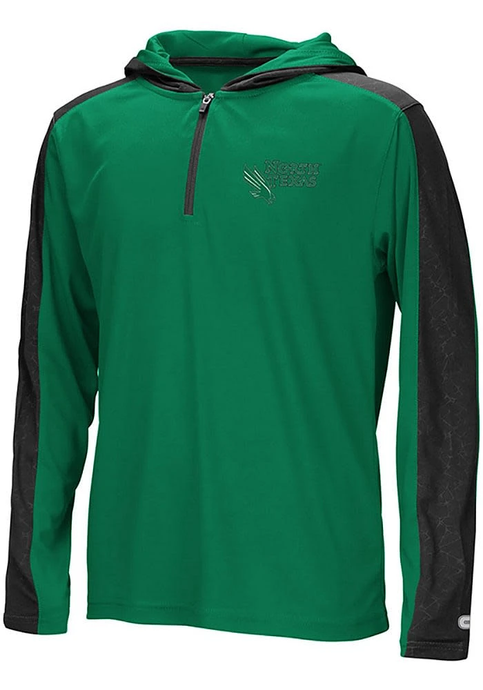 Colosseum North Texas Mean Green Youth Kelly Helisking Long Sleeve Quarter Zip Shirt