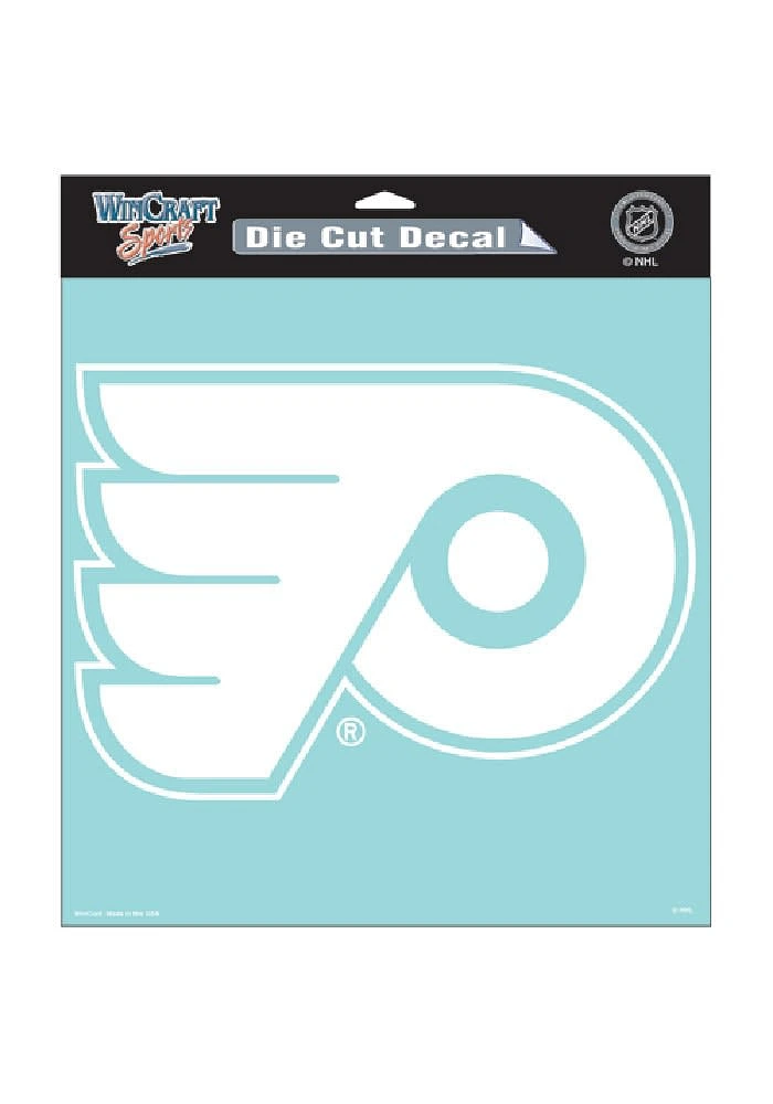 Philadelphia Flyers 8x8 White Auto Decal - White