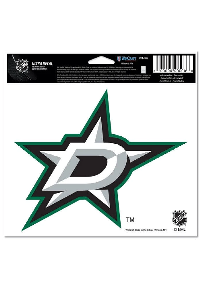 Dallas Stars 5X6 Auto Decal - White