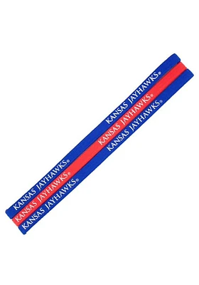 Kansas Jayhawks 3 Pack Elastic Womens Headband