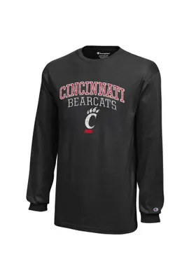 Cincinnati Bearcats Black Distressed Long Sleeve T Shirt