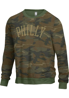 Alternative Apparel Philadelphia Mens Green Champ Crew Long Sleeve Sweatshirt