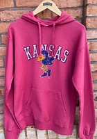 Kansas Jayhawks Mens Red Comfort Wash Long Sleeve Hoodie