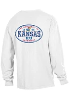 Kansas Jayhawks White Comfort Wash Long Sleeve T Shirt
