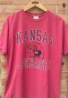 Kansas Jayhawks Red Comfort Wash 41 Basketball Short Sleeve T Shirt