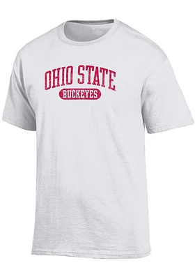 Ohio State Buckeyes White Arch Name Style Short Sleeve T Shirt