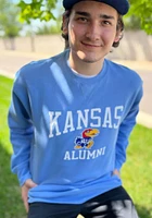 Kansas Jayhawks Mens Blue Alumni Long Sleeve Crew Sweatshirt