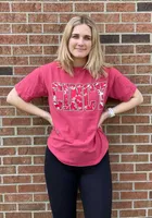 Cincinnati Bearcats Womens Red Comfort Wash Tie Dye Text Short Sleeve T-Shirt
