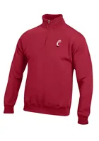 Cincinnati Bearcats Mens Red Big Cotton Long Sleeve Qtr Zip Pullover