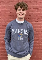 Kansas Jayhawks Mens Navy Blue Comfort Wash Dad Long Sleeve Crew Sweatshirt