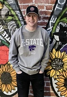K-State Wildcats Mens Charcoal Comfort Wash Dad Long Sleeve Crew Sweatshirt