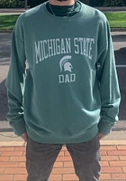 Michigan State Spartans Mens Green Comfort Wash Dad Long Sleeve Crew Sweatshirt