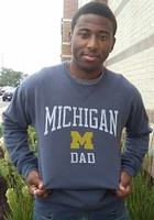 Michigan Wolverines Mens Blue Comfort Wash Dad Long Sleeve Crew Sweatshirt
