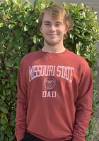 Missouri State Bears Mens Maroon Comfort Wash Dad Long Sleeve Crew Sweatshirt