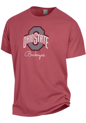 Ohio State Buckeyes Womens Crimson Logo Script Short Sleeve T-Shirt