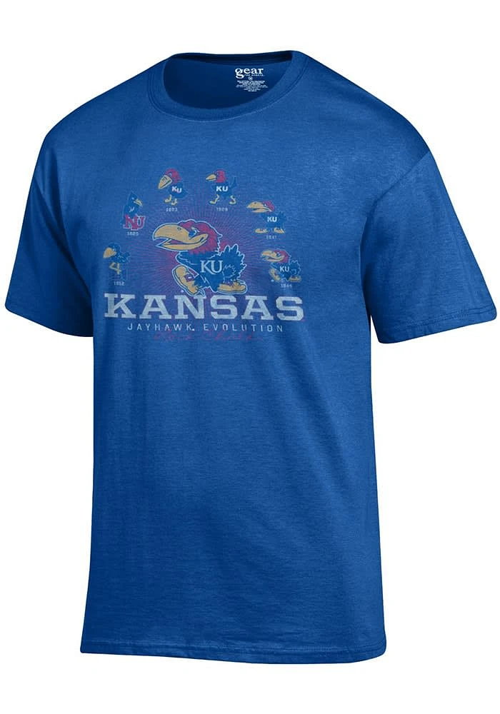 Kansas Jayhawks Blue Evolution Short Sleeve T Shirt