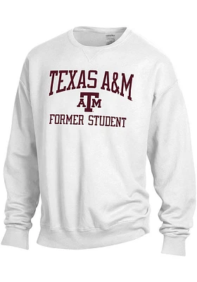 Texas A&M Aggies Mens White Former Student Long Sleeve Crew Sweatshirt