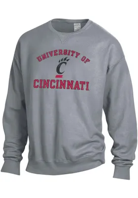 Cincinnati Bearcats Mens Comfort Wash Long Sleeve Crew Sweatshirt